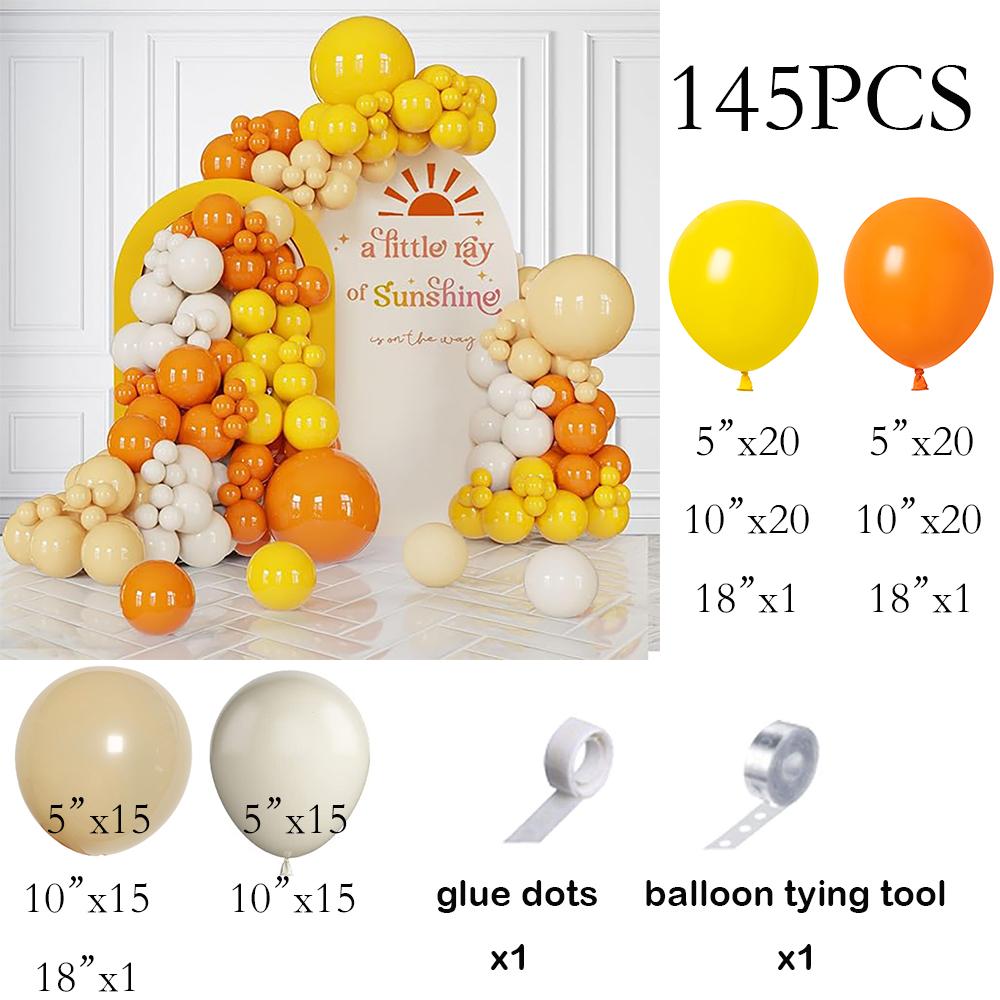 

Yellow Orange Balloons Garland Skin White Sand Balloon Arch Kit Baby Shower Gender Reveal Home Party Birthday Party Decoration AS Picture