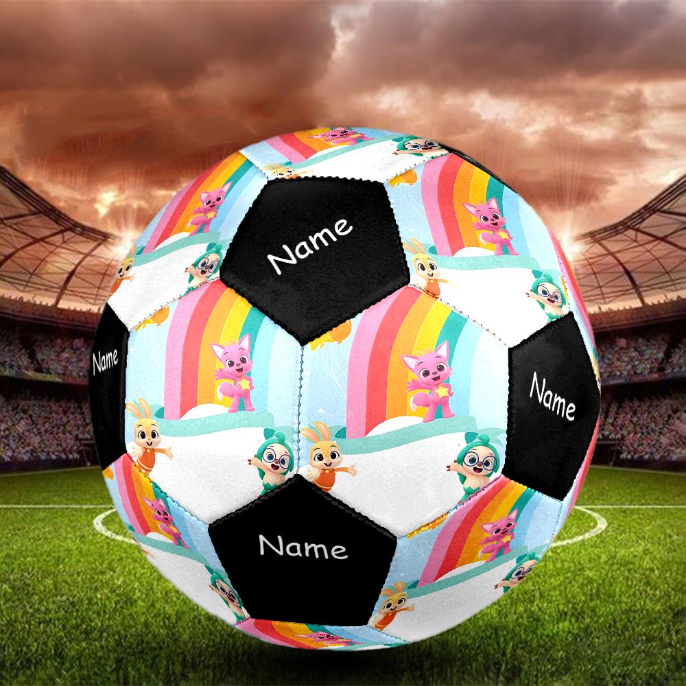 Pallone da Calcio Personalizzato Pinkfong Wonderstar, Misura 5, Adatto sia per Partite Indoor che Outdoor, un Regalo Adatto a Tutti.