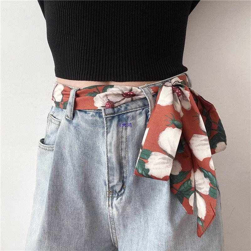 Women's Versatile Leather Skinny Scarf Belt for Pants, Jeans, and Waist Cinching