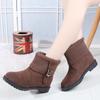 Winter New Velvet Warm Flat Mother Cotton Shoes Fashionable Versatile Durable Snow Boots Women