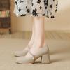 Cheongsam Shoes Mary Jane Single Shoes Female New Fairy Thick Heel High Heels Soft Leather, Gentle Bridesmaid Shoes