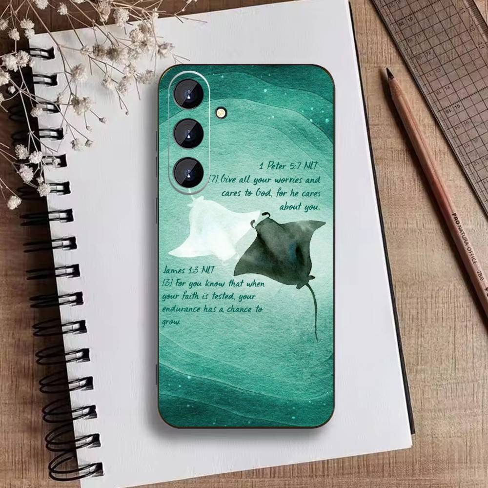 

J-Jesus Bible Verse Phone Case For Samsung Galaxy A73,A21s,A22,A31,A52,A53,A71,A41Soft Black Shell Samsung a71 4g