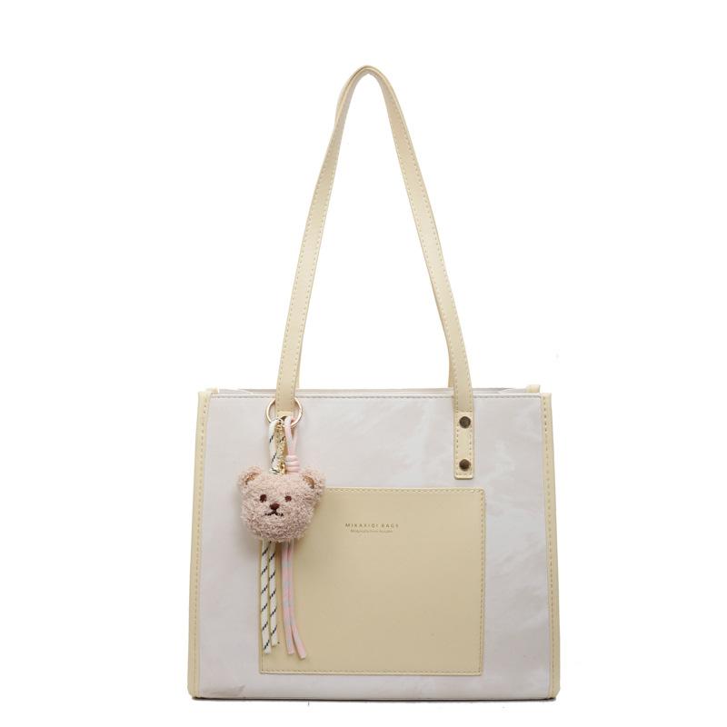 Fashion Large-capacity Tote Bag Women's New Commuter Color Contrasting Splicing Shoulder Bag