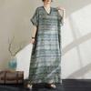 Summer Cotton and Linen Printed Loose and Simple Long Skirt, Women's Skirt Thin