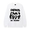 Unisex Oversized Long Sleeve T-Shirt With Geometric Graffiti Print Casual Streetwear Top Teens Adults