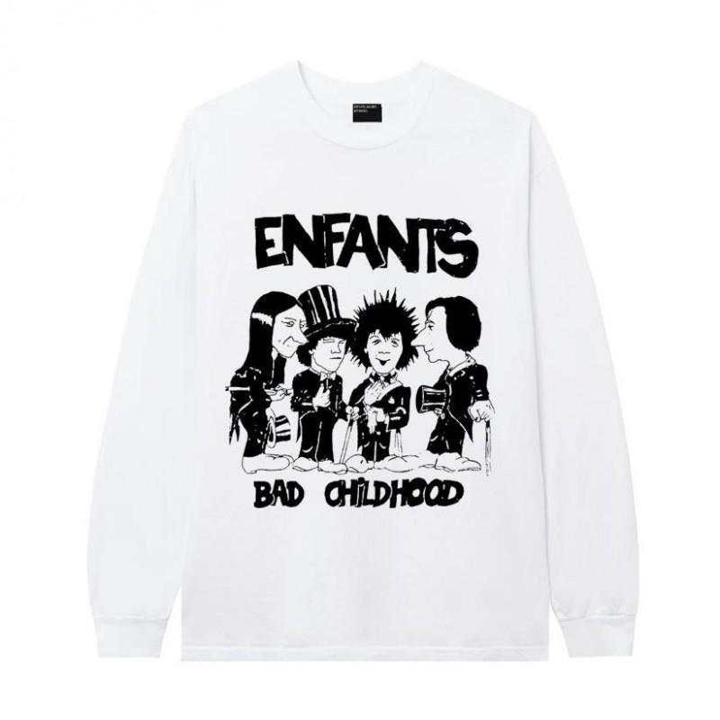 Unisex Oversized Long Sleeve T-Shirt With Geometric Graffiti Print Casual Streetwear Top Teens Adults