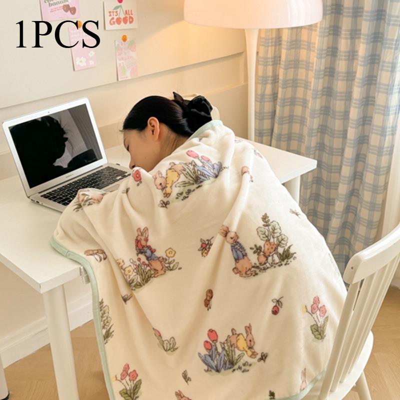 

1pcs Coral Fleece Shawl Blanket New Style Thickened Multi-functional Student Nap for Office and Home Warm Throw Blanket Decor 100x140cm