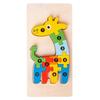 3D Wooden Buckle Puzzle: Educational Toy for Early Learning - Numbers, Transportation, and Animal Blocks