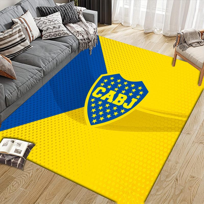 Club Atletico Boca Juniors3 Flannel Pattern Square Carpet,Area Rug,Carpet Rug for Living Room Bedroom Sofa Playroom Decor,Non-slip Floor Mat