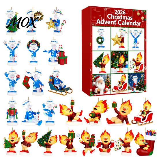 Advent Gift Boxes for Kids Christmas Calendar 2026, 24-Day Surprise Countdown with 24 Holiday Activity Set Acrylic Pendants, Anime Themed Collectible