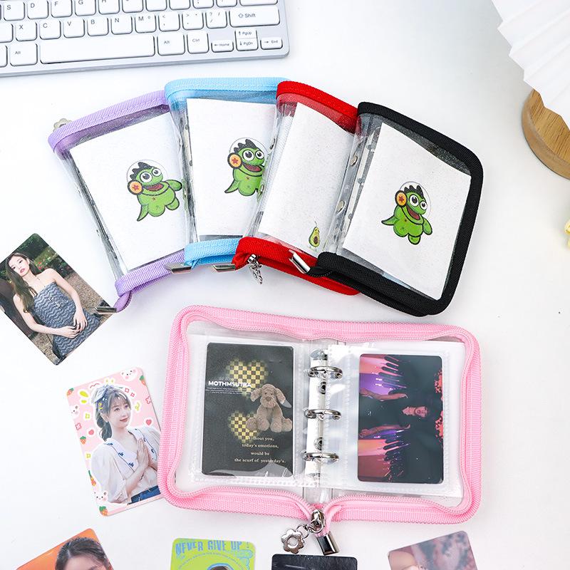 A8 K-pop Photocard Binder with Zipper Edge Insert Pocket and Detachable Loose-Leaf Book