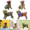 Nordic Painting Graffiti French   Creative Resin Crafts Animal Dog Figurines Sculpture Home Wine Cabinet Office Decor