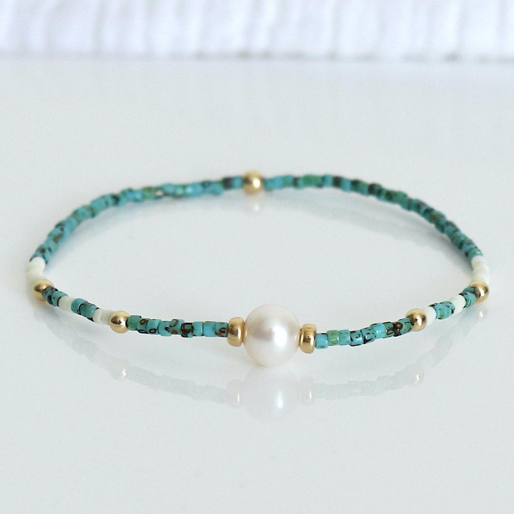 Mini Bead Simulation Pearl Bracelet Bohemian Elastic Beaded Bracelet Jewelry