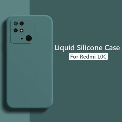 Luxury Liquid Silicone Phone Case On For Redmi 10C Redmi10C ShockProof Soft Back Cover Coque RedMi10C RedMi 10 C Square Case