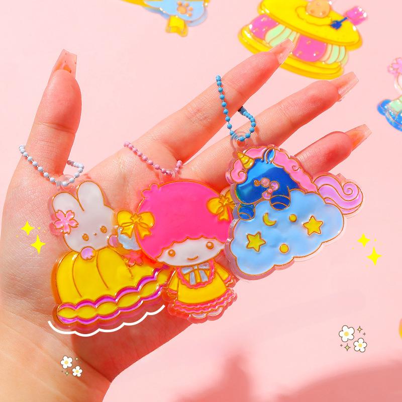 No-bake Crystal Glue Painting Set Children's Handmade DIY Jewelry Hangings Coloring Paint Painting Cream Glue Girl Gift