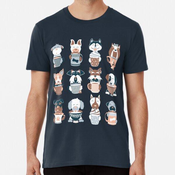 

Doggie Coffee and Tea Time 2 // navy blue ba S to 5XL Made in the AU/USA T-Shirt 2XL