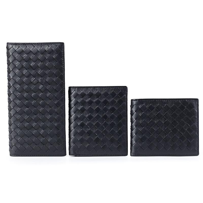Sheepskin Hand-woven Short Long Wallet New Leather Classic Business Men's Wallet Large Capacity Multi-Card Space