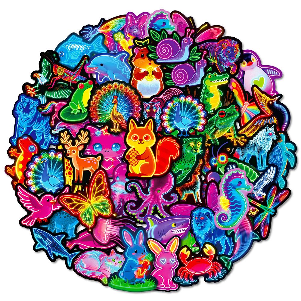 10/30/50pcs Funny Cute Neon Animal Graffiti Stickers Kawaii Cartoon Creative Sticker Guitar Phone Laptop Bike Waterproof Decals