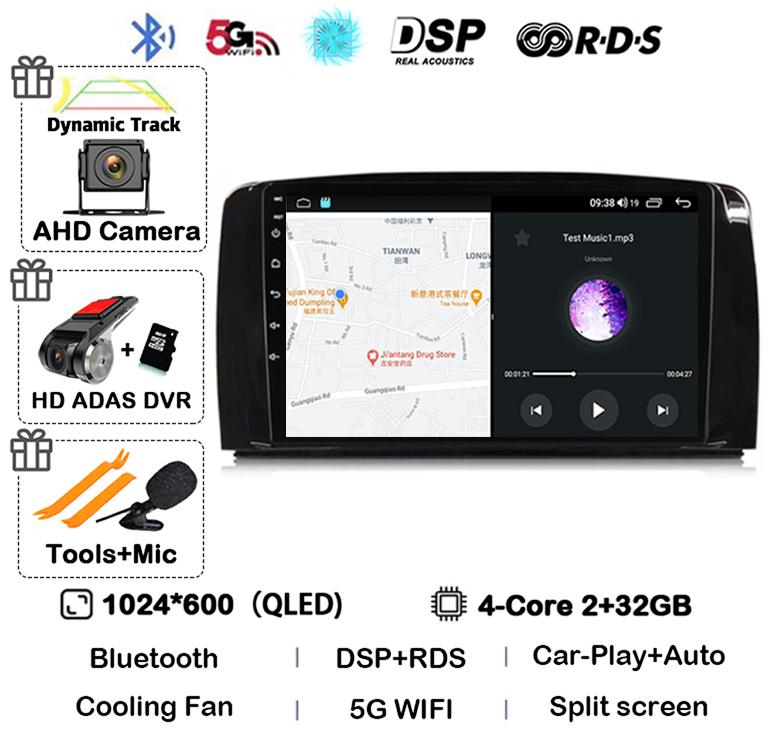 Android 14 Carplay For Mercedes Benz R-Class R Class W251 R280 R300 R320 2005-2017 Car Radio Multimedia Video Player GPS Stereo