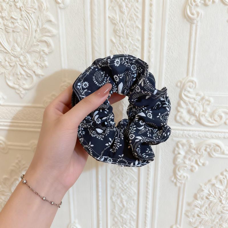 Korean Retro Paisley Denim Hair Tie for Women