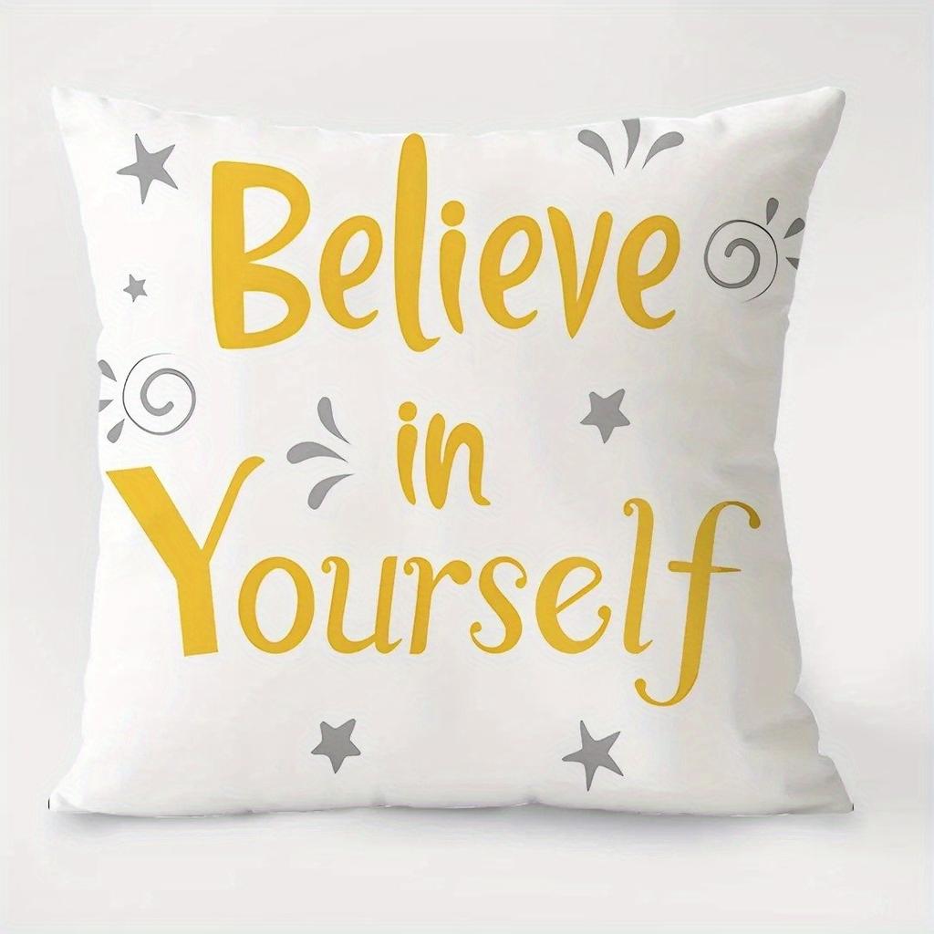 Inspiring Words  Love Pattern Pillow Covers Pattern Cushion Cover Suitable for Sofa Bedroom Car Pillow Cover