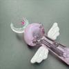 4" Moon and Wings Design Magic Handmade Borosilicate Glass Pipe