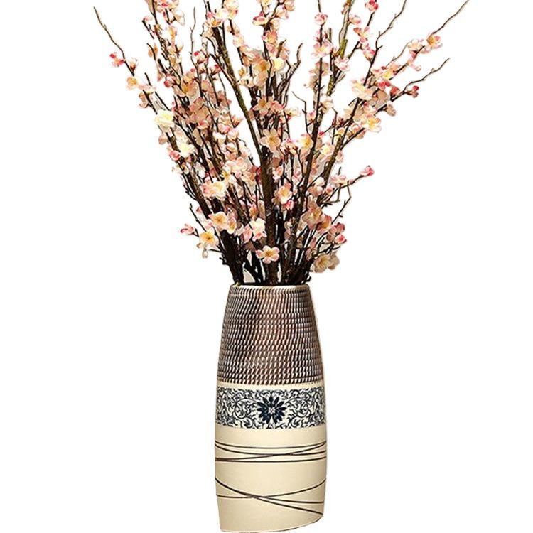 Large European-Chinese Ceramic Floor Vase for Home and Living Room Floral Decor