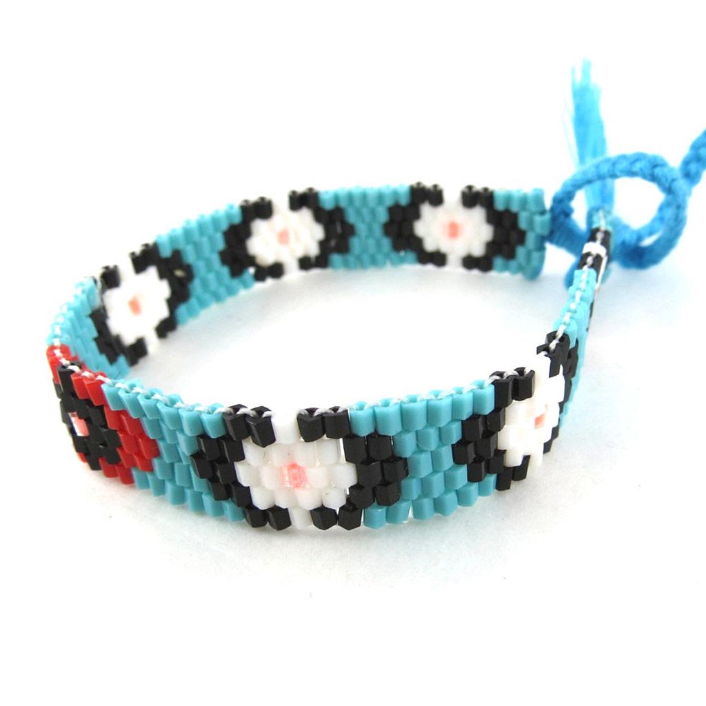 Les Trésors De Lily [N1181] - Ethnic Bracelet 'Navajos' Blue Red