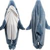 Cartoon-Hai-Einteiler – Flanell-Schlafsack Tragbare Decke für Erwachsene, Gemütliche Loungewear für Zuhause & Draußen