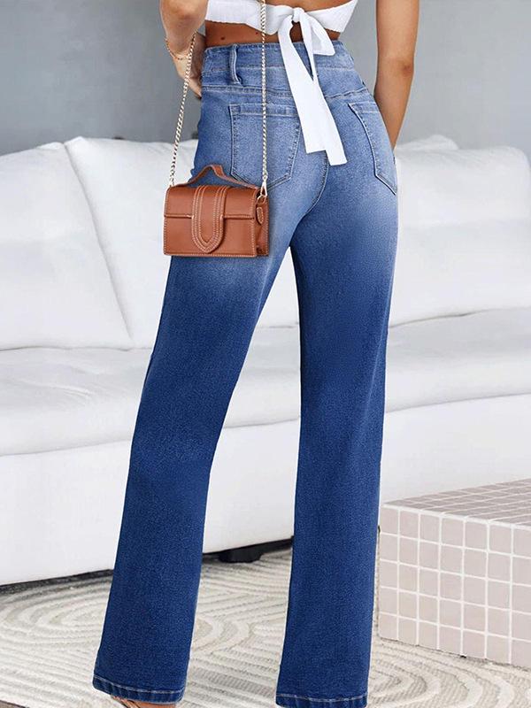 Damen Europäische & Amerikanische Mode Slim-Fit Vielseitige Stretch-Denimhose