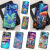 Weird Trippy Mushroom For Samsung Galaxy A53,31,52,72,41,Note,J7,8,9,5G,22,73,32,71, Soft Black Silicone Case