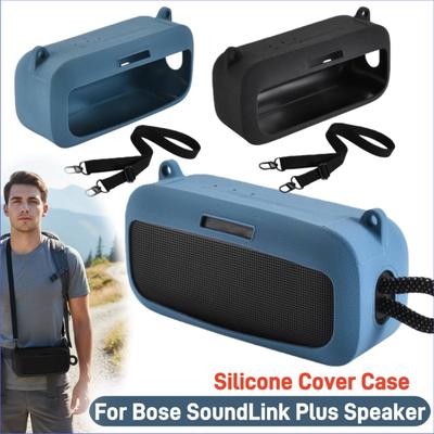 Silicone Cover Case Shockproof Protective Travel Case for Bose SoundLink Plus Speaker Accessories with Shoulder Strap