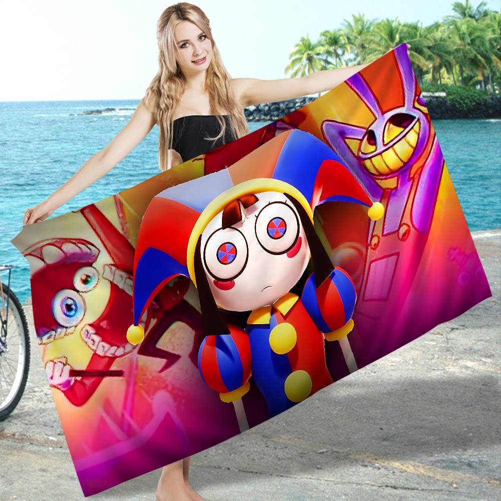 The Amazing Digital Circus Microfiber Blanket Quick Drying Beach Towels Oversized Printing Super Absorbent Pool Towel Blanket