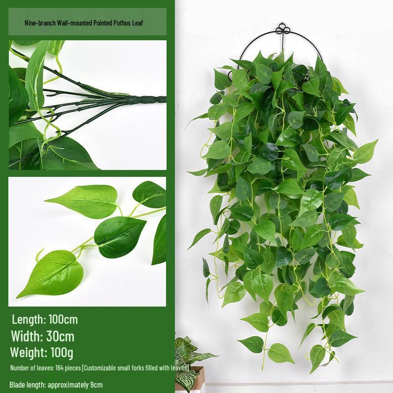 

Декоративные искусственные лозы из зеленого редиса - настенные украшения из листьев