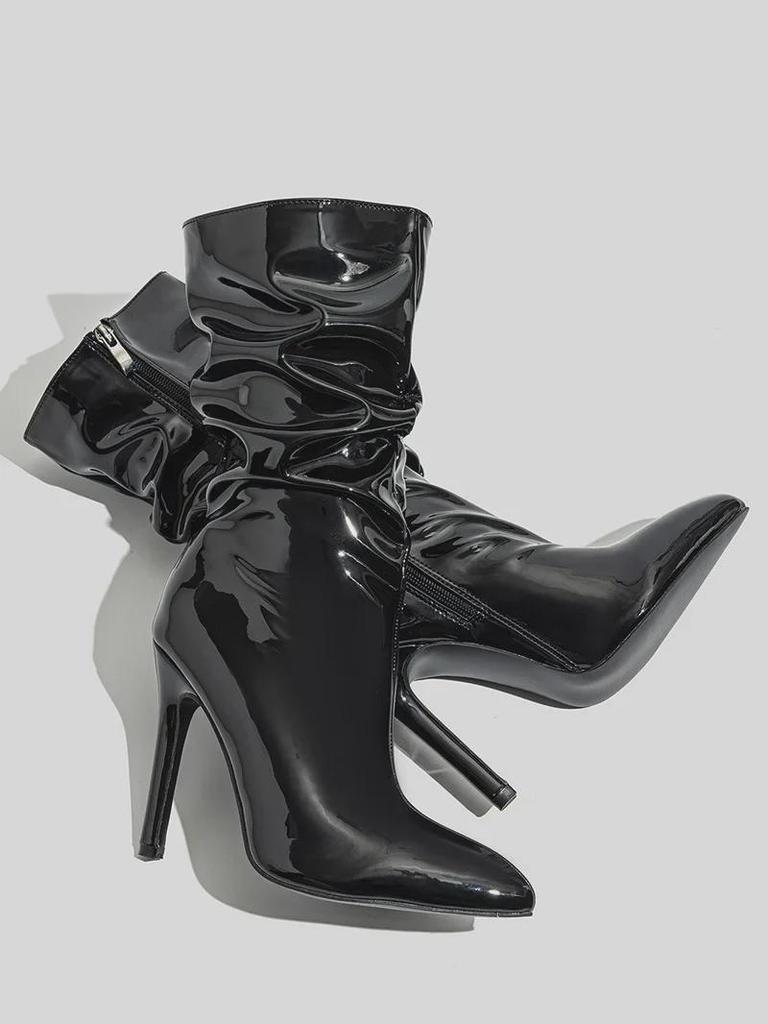 European and American Style Patent Leather Stiletto Over-the-Knee High Boots (10cm Heel)