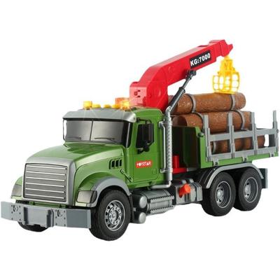 Large Timber Logging Tow Truck Toy,Realistic Logging Transport Vehicle Toy, Farm Construction Toy Trucks for Kids Birthday Christmas