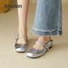 Augustine bag head half slippers summer new light mouth silver sandals beautiful matching skirt