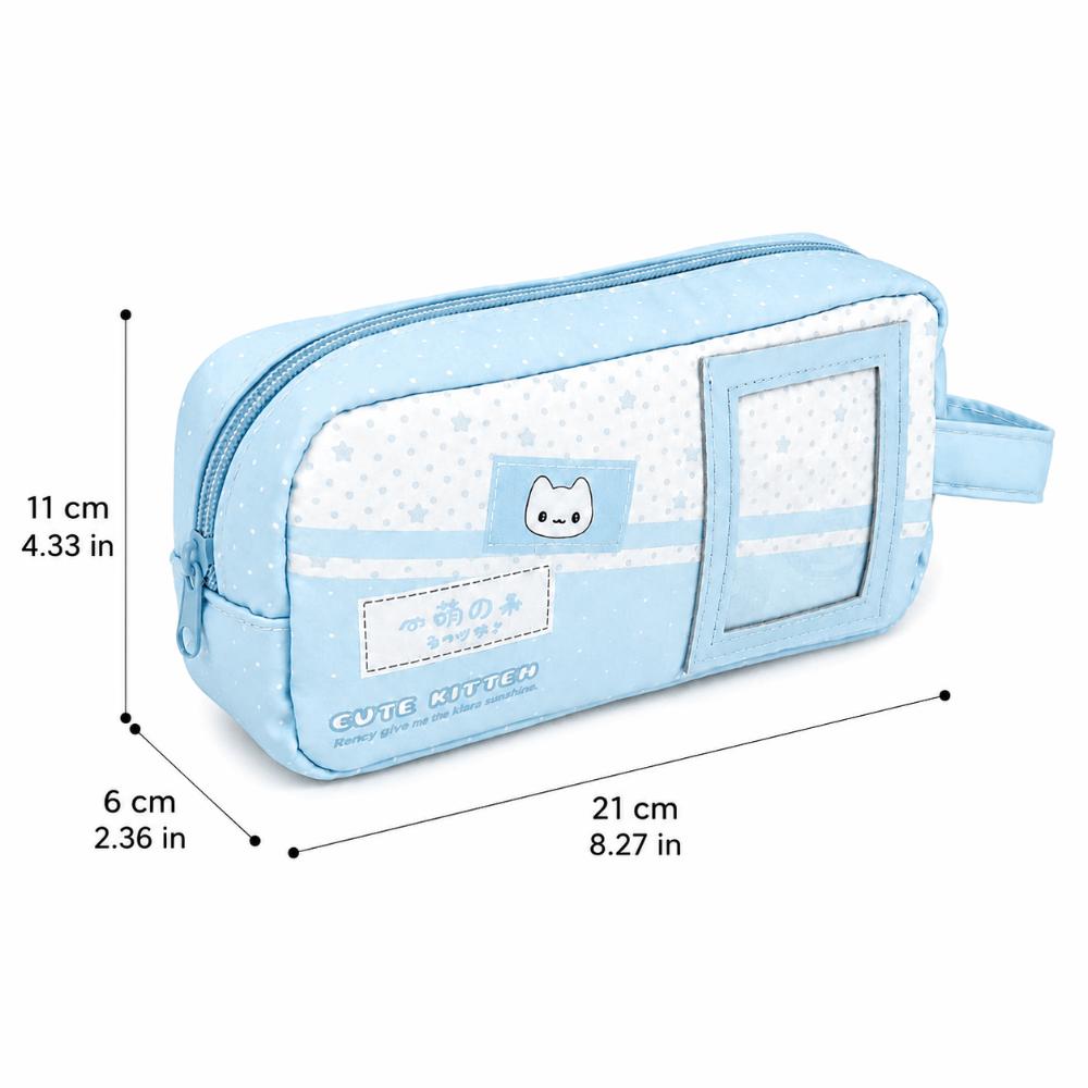Blue Pencil Case Cute Cat Stationery Bag Kawaii Stationery Pouch  Gift