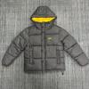 Corteiz Alcatraz Kontrastfarbe Puffy Kapuzen-Baumwolljacke Lockere Passform Streetwear Wintermantel Herren