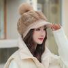 New Hat Women's Autumn and Winter Fashion Plush Warm Cap Cute Hairball Cold Ear Protection Hat Thick