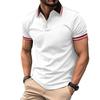 New Men's Casual POLO Shirt Buttons Ribbed Lapel Design Versatile T-shirt Tops Fashion Sweatshirt