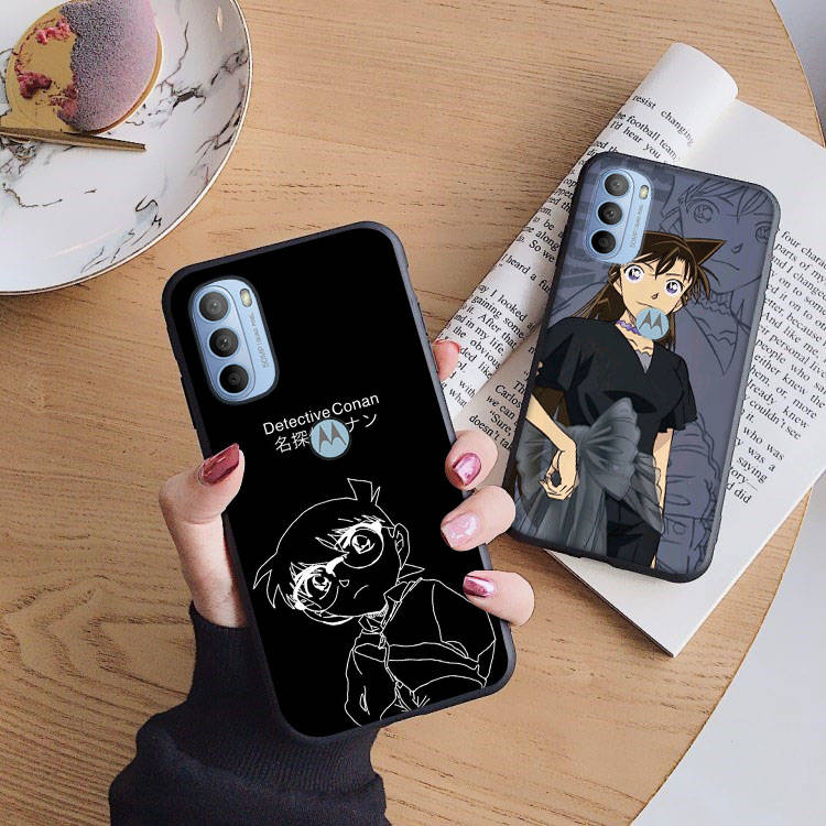 AD54 Detective Conan Black Case for iPhone 16 15 Plus 14 13 12 11 Pro 8 7 6S SE 5S X XR XS Max Realme C30 C33 C31 9I Huawei Y8P Y9 Sofe Cover