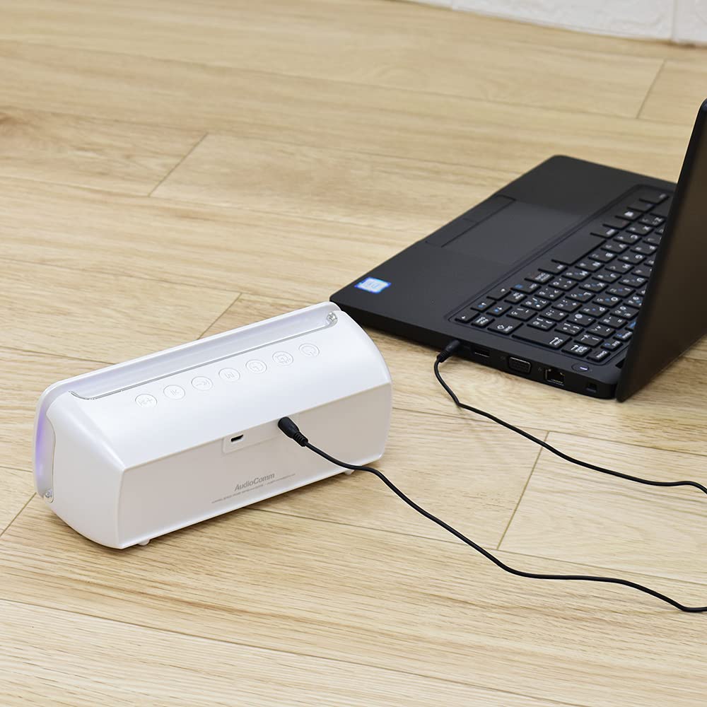 OHM ASP-W450N-W (White) AudioComm Wireless RGB Speaker with Bluetooth