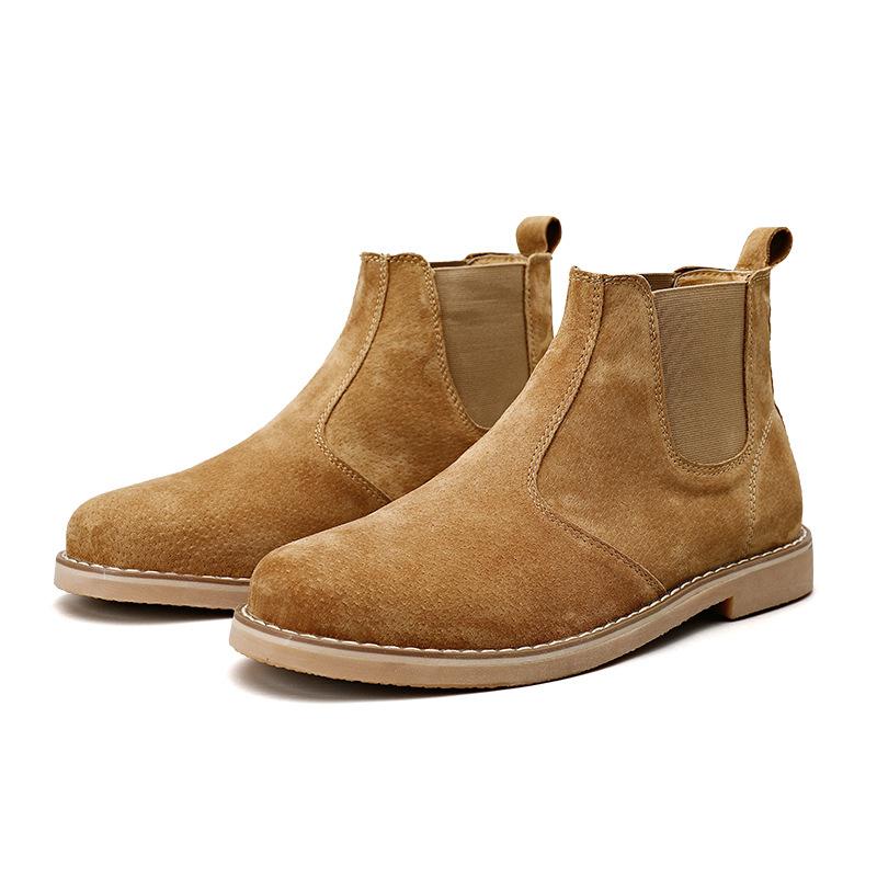 New Autumn and Winter Martin Boots Men's Medium Boots Velvet Thermal Cotton Shoes Fashionable Chelsea Boots