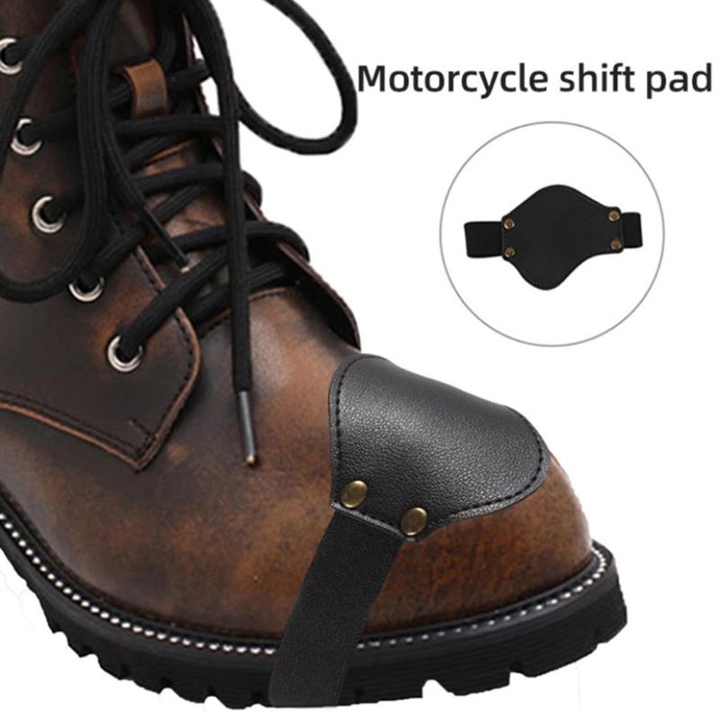 Anti Slip Cycling Shoe Covers with Elastic Strap Abrasion Resistant PU Leather Shoe Protectors For Outdoor Motorcycling