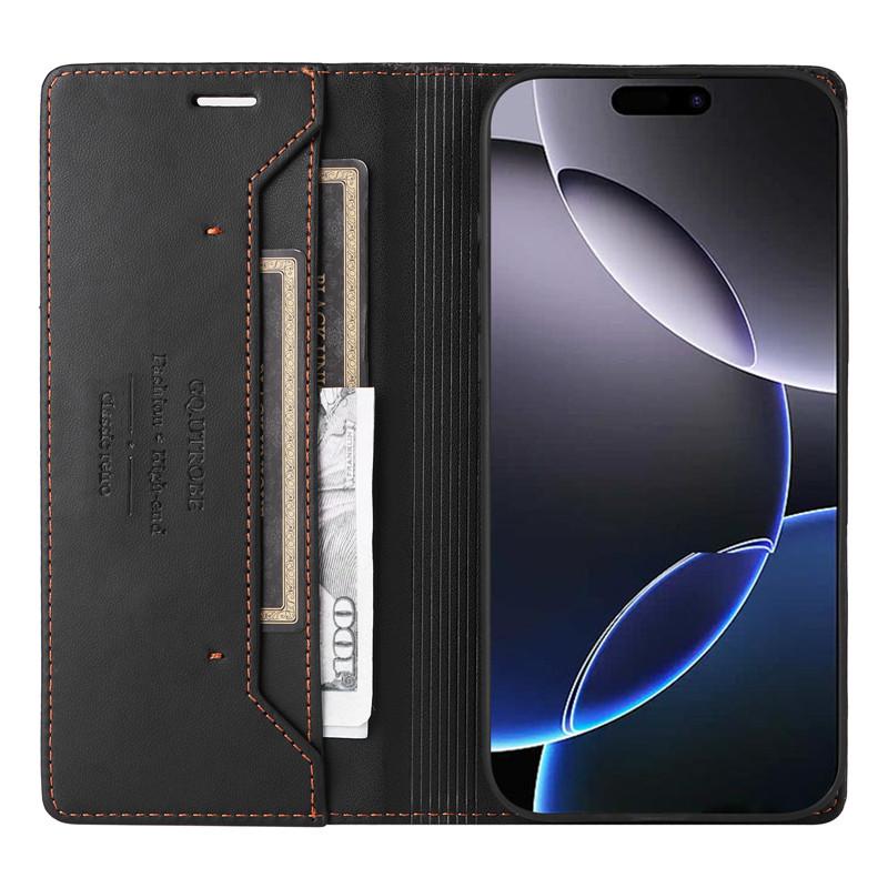 Magnetic Wallet Anti-theft Leather Case For 2025 17 Air iPhone 17 16E 16 15 14 Plus 13 Pro Max Card Holder Phone Book Flip Cover