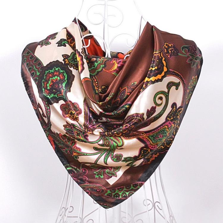 New Style Snakeskin Pattern Square Scarves Wraps Printed  Women Pink Blue Silk Scarf Shawl Unisex Muslim Silk Muffler