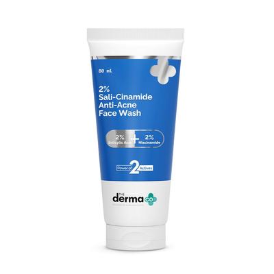 The Derma Co Sali-Cinamide Čisticí gel na obličej proti akné 80 ml Pro mastnou smíšenou pleť s kyselinou salicylovou niacinamidem Péče