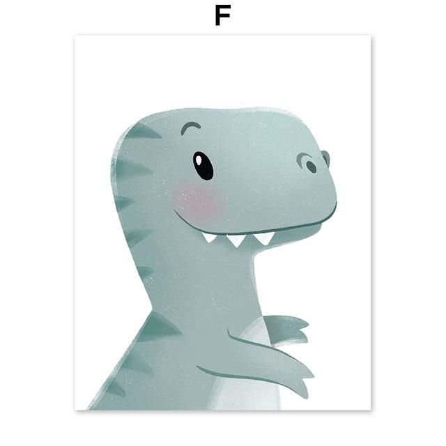 Nordic Cartoon Art Decoration Dinosaur Alphabet Poster for Wall Decoration of Kindergarten Children's Room