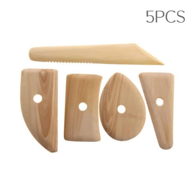

Bview Art Art Supplies DIY Wooden Ceramic Tools Potters Rib for Pottery Sculpting Ceramic Polymer Clay Carving Modelling Using